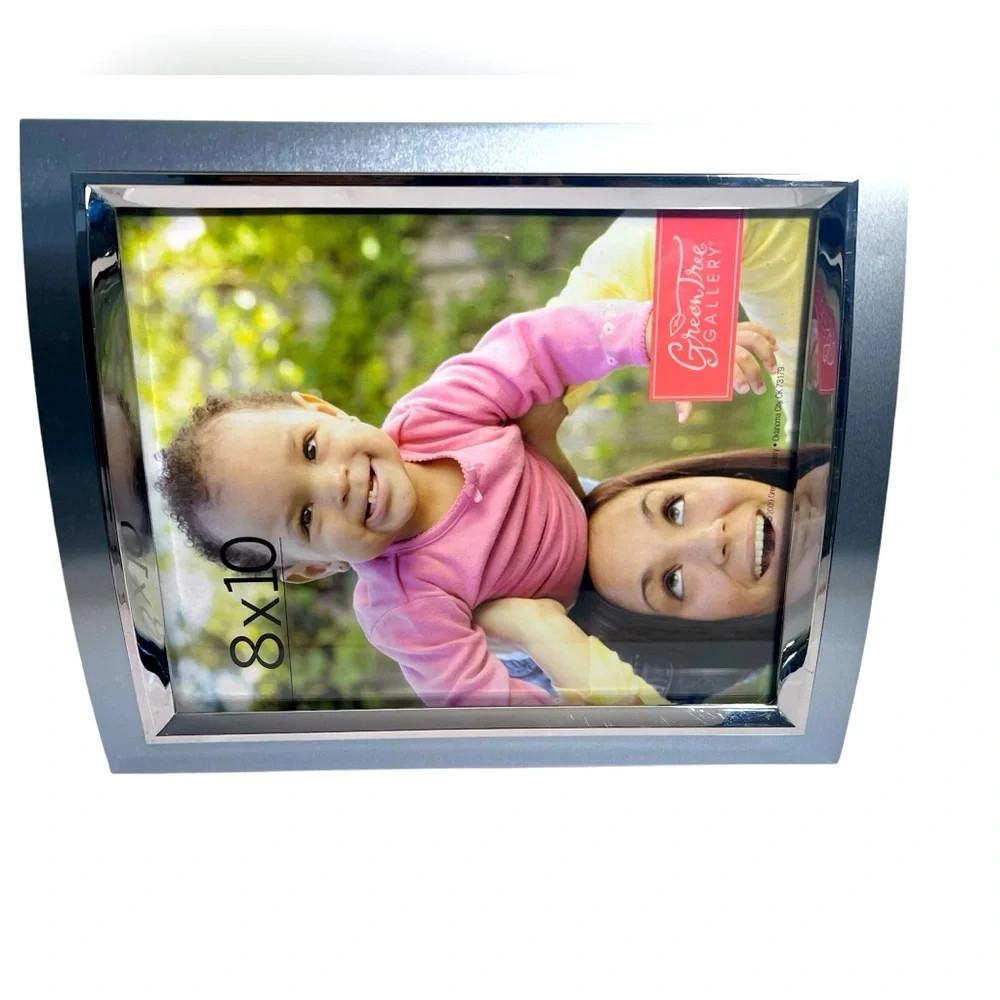 Vintage Silver Matte and Shiny Silver 8 x 10” Photo Frame by Green Tree Gallery.